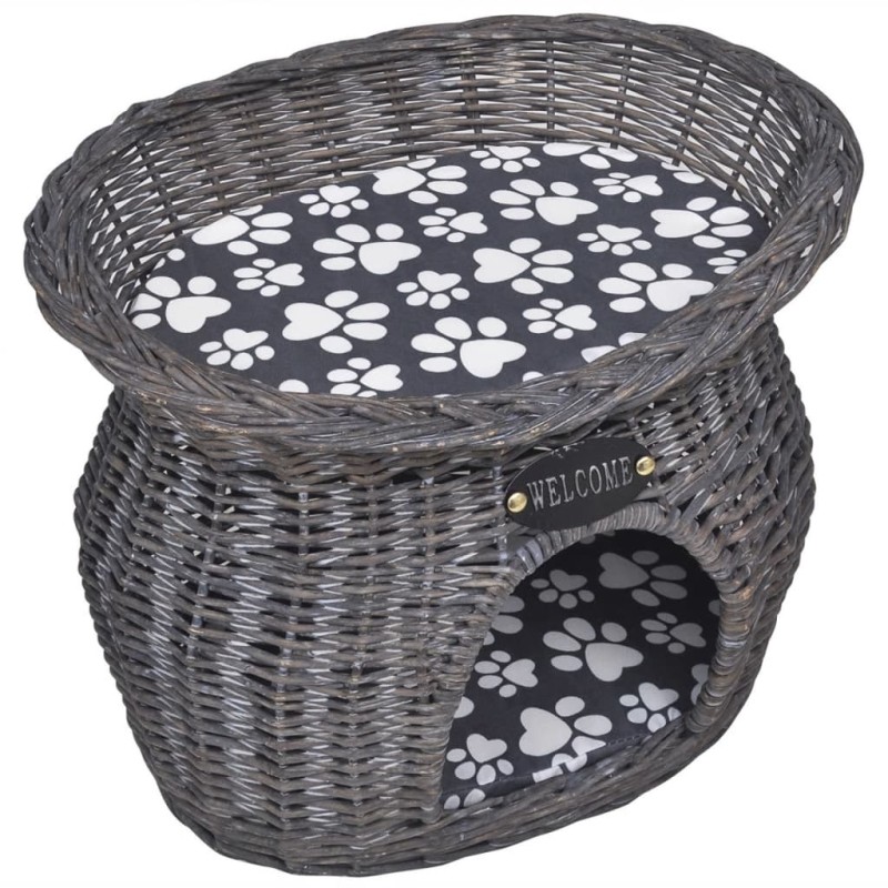 vidaXL Casa/cama/ rascador para mascotas de sauce con cojín vidaXL Casa/cama/ rascador para mascotas de sauce con cojín