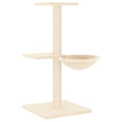 vidaXL Rascador para gatos con postes de sisal color crema 72 cm
