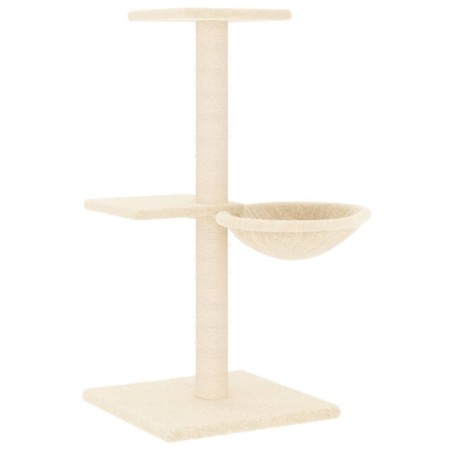 vidaXL Rascador para gatos con postes de sisal color crema 72 cm