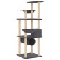 vidaXL Rascador para gatos con postes de sisal gris oscuro 141 cm vidaXL Rascador para gatos con postes de sisal gris oscuro 141 cm