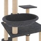 vidaXL Rascador para gatos con postes de sisal gris oscuro 141 cm vidaXL Rascador para gatos con postes de sisal gris oscuro 141 cm