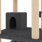 vidaXL Rascador para gatos con postes de sisal gris oscuro 141 cm vidaXL Rascador para gatos con postes de sisal gris oscuro 141 cm