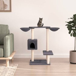 vidaXL Rascador para gatos con postes gris oscuro 82 cm