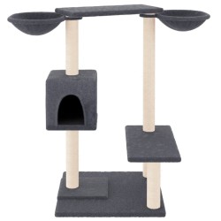 vidaXL Rascador para gatos con postes gris oscuro 82 cm