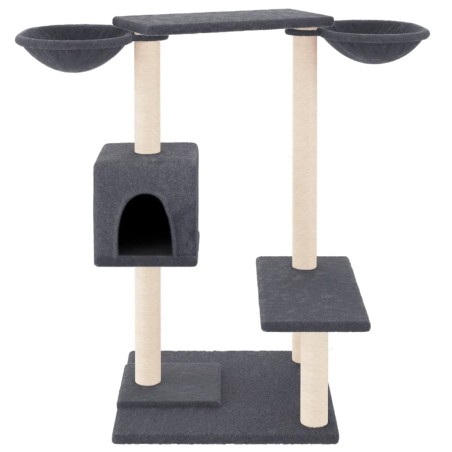 vidaXL Rascador para gatos con postes gris oscuro 82 cm