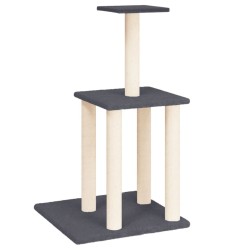 vidaXL Rascador para gatos con postes de sisal gris oscuro 85,5 cm