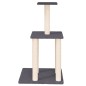 vidaXL Rascador para gatos con postes de sisal gris oscuro 85,5 cm