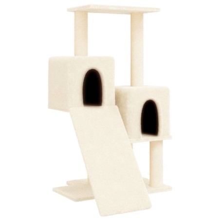 vidaXL Rascador para gatos con postes de sisal color crema 82 cm