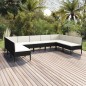 vidaXL Set de muebles de jardín 9 pzas y cojines ratán sintético negro vidaXL Set de muebles de jardín 9 pzas y cojines ratán sintético negro