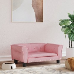 vidaXL Cama para perros de terciopelo rosa 70x45x30 cm