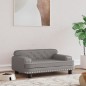 vidaXL Cama para perros de cuero sintético gris 70x45x30 cm