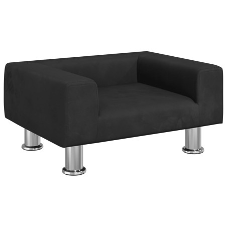 vidaXL Cama para perros de terciopelo negra 50x40x26,5 cm