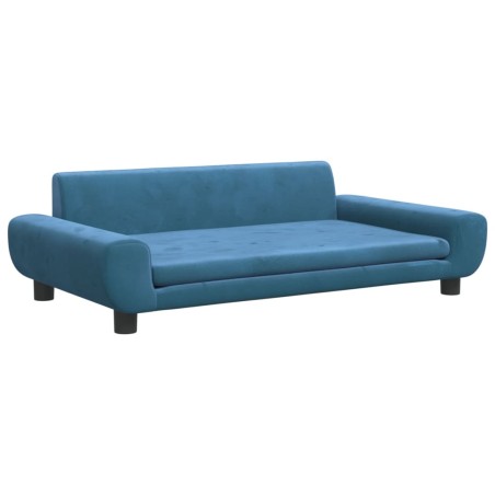 vidaXL Cama para perros de terciopelo azul 100x54x33 cm