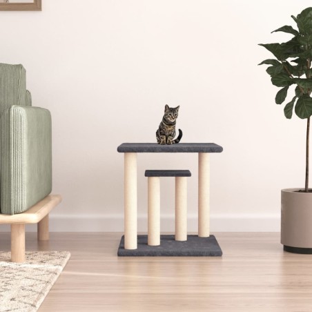 vidaXL Postes rascadores para gatos con plataformas gris oscuro 50 cm