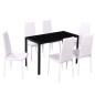 vidaXL Conjunto de mesa de comedor 7 piezas blanco y negro vidaXL Conjunto de mesa de comedor 7 piezas blanco y negro