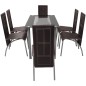 vidaXL Conjunto de Comedor Elegante y Cómodo de Siete Piezas Color Marrón vidaXL Conjunto de Comedor Elegante y Cómodo de Siete Piezas Color Marrón