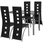 vidaXL Conjunto de comedor de cinco piezas negro vidaXL Conjunto de comedor de cinco piezas negro