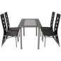 vidaXL Conjunto de comedor de cinco piezas negro vidaXL Conjunto de comedor de cinco piezas negro