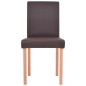 vidaXL Sillas y mesa de comedor 7 pzas roble y cuero artificial marrón