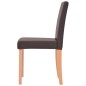 vidaXL Sillas y mesa de comedor 7 pzas roble y cuero artificial marrón