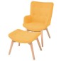 vidaXL Sillón con taburete reposapiés de tela amarillo vidaXL Sillón con taburete reposapiés de tela amarillo