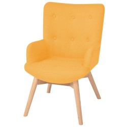 vidaXL Sillón con taburete reposapiés de tela amarillo