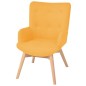 vidaXL Sillón con taburete reposapiés de tela amarillo vidaXL Sillón con taburete reposapiés de tela amarillo