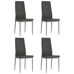vidaXL Sillas de comedor 4 unidades cuero sintético gris