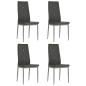 vidaXL Sillas de comedor 4 unidades cuero sintético gris