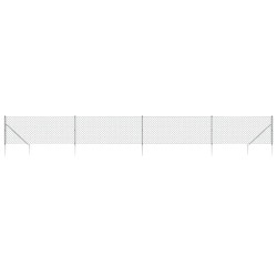 vidaXL Cerca de alambre con pinchos de anclaje plateado 1,1x10 m