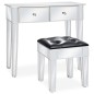 vidaXL Tocador espejado con taburete de MDF y vidrio vidaXL Tocador espejado con taburete de MDF y vidrio