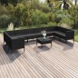 vidaXL Set de muebles de jardín 11 pzas cojines ratán sintético negro vidaXL Set de muebles de jardín 11 pzas cojines ratán sintético negro