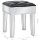vidaXL Tocador espejado con taburete de MDF y vidrio vidaXL Tocador espejado con taburete de MDF y vidrio