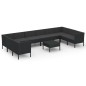 vidaXL Set de muebles de jardín 11 pzas cojines ratán sintético negro vidaXL Set de muebles de jardín 11 pzas cojines ratán sintético negro