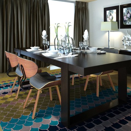 vidaXL Sillas de comedor 4 unidades madera curvada y cuero artificial  