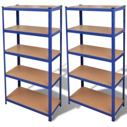 vidaXL Estante de 2 unidades almacenamiento azul 