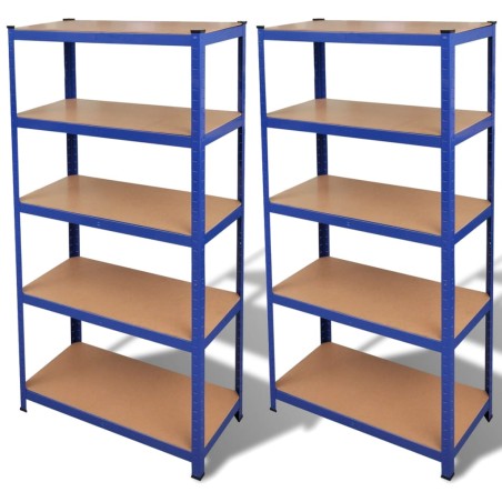 vidaXL Estante de 2 unidades almacenamiento azul 