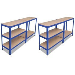 vidaXL Estante de 2 unidades almacenamiento azul 