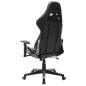 vidaXL Silla de gaming de cuero sintético negro y gris vidaXL Silla de gaming de cuero sintético negro y gris