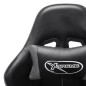 vidaXL Silla de gaming de cuero sintético negro y gris vidaXL Silla de gaming de cuero sintético negro y gris