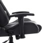 vidaXL Silla de gaming de cuero sintético negro y gris vidaXL Silla de gaming de cuero sintético negro y gris