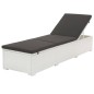 vidaXL Tumbona con cojín ratán sintético blanco vidaXL Tumbona con cojín ratán sintético blanco