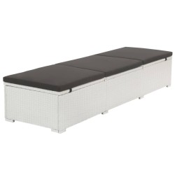 vidaXL Tumbona con cojín ratán sintético blanco