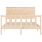 vidaXL Estructura de cama de matrimonio con cabecero madera maciza vidaXL Estructura de cama de matrimonio con cabecero madera maciza