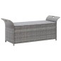 vidaXL Banco de almacenaje con cojín ratán sintético gris 138 cm vidaXL Banco de almacenaje con cojín ratán sintético gris 138 cm