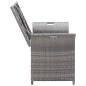vidaXL Banco de almacenaje con cojín ratán sintético gris 138 cm vidaXL Banco de almacenaje con cojín ratán sintético gris 138 cm