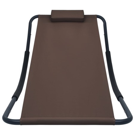 vidaXL Tumbona de acero marrón 200x90 cm