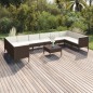 vidaXL Set muebles de jardín 11 pzas y cojines ratán sintético marrón vidaXL Set muebles de jardín 11 pzas y cojines ratán sintético marrón