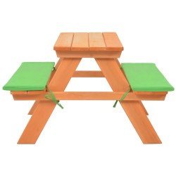 vidaXL Mesa de pícnic para niños con bancos madera abeto 89x79x50 cm