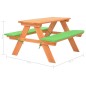 vidaXL Mesa de pícnic para niños con bancos madera abeto 89x79x50 cm vidaXL Mesa de pícnic para niños con bancos madera abeto 89x79x50 cm